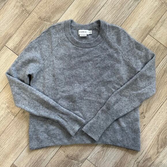 Evereve Gray Marled Cashmere Long Sleeve Crewneck Sweater Sz XS - Picture 1 of 6